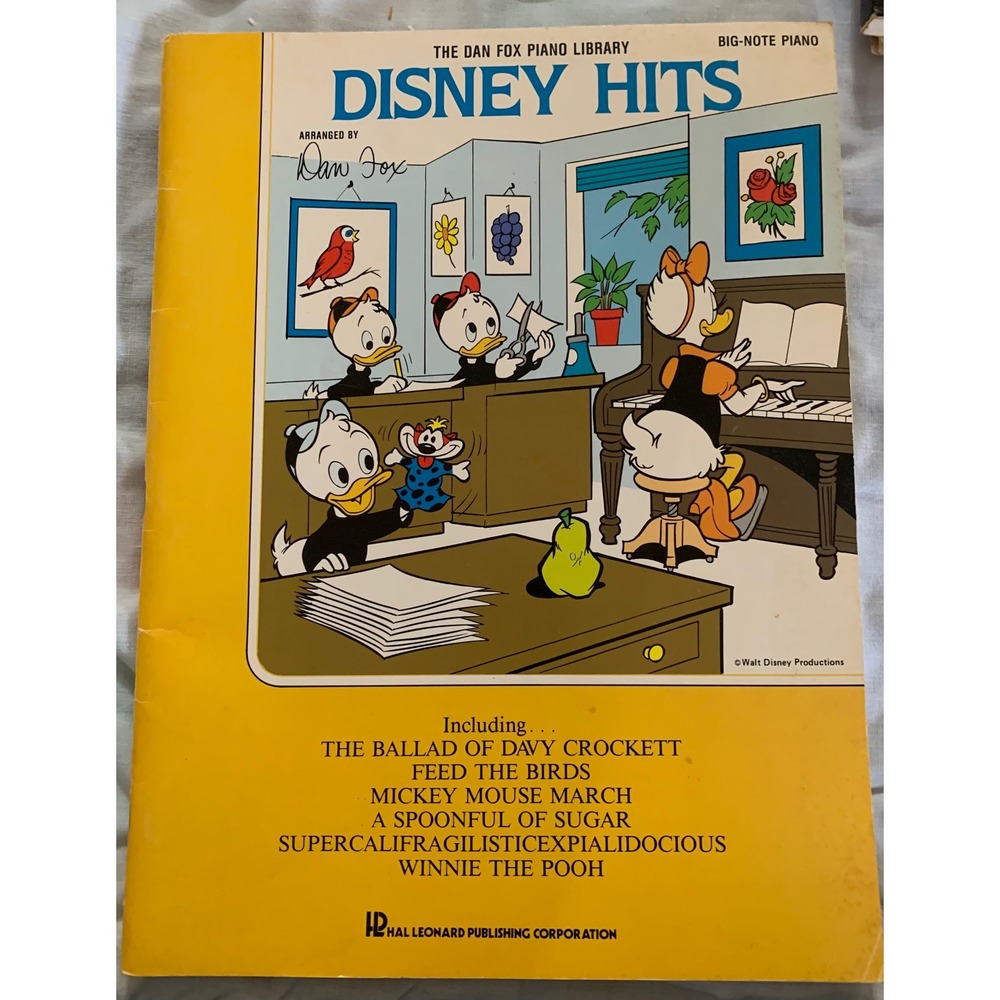 Disney Hits Big-Note Piano Sheet Music Dan Fox Hal Leonard Vintage Songbook